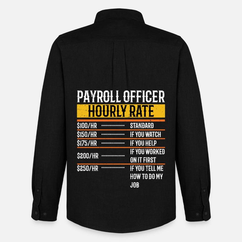 Funny Payroll Officer Hourly Rate Payroll  - Männer Oxford Hemd von Stanley/Stella - Schwarz