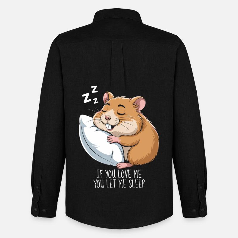 Hamster Schlafen - Männer Oxford Hemd von Stanley/Stella - Schwarz