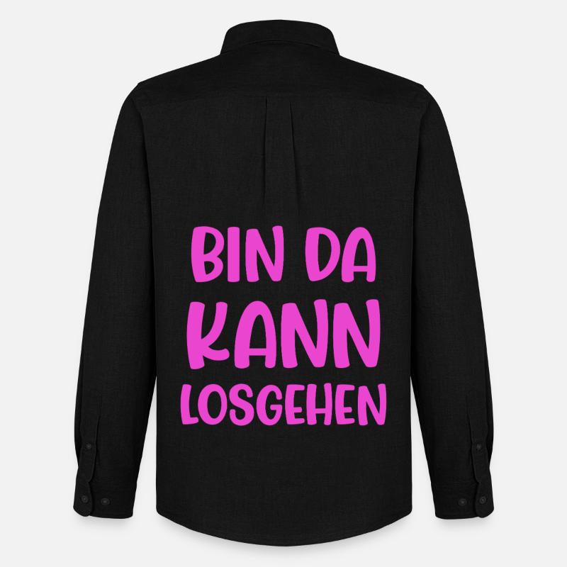 Bin Da Kann Losgehen - Männer Oxford Hemd von Stanley/Stella - Schwarz