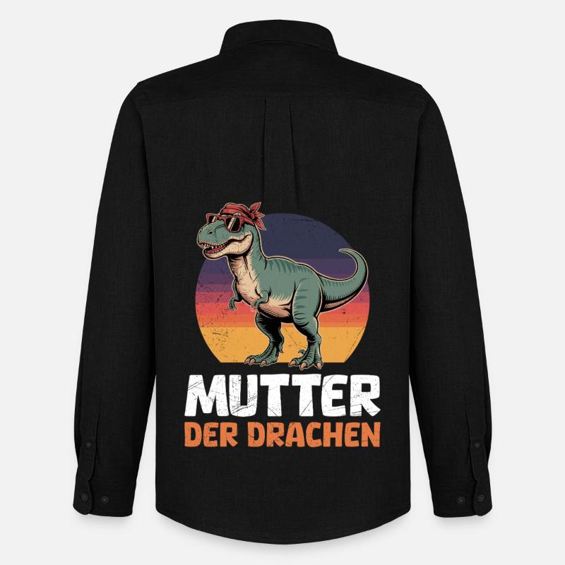 Werdende Mama MUTTER DER DRACHEN Lustiges - Männer Oxford Hemd von Stanley/Stella - Schwarz