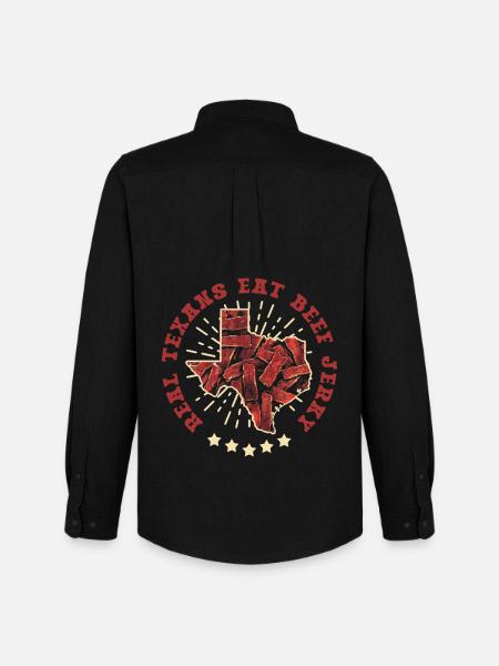Beef Jerky Dried Meat Biltong Pemmican - Men's Oxford Shirt by Stanley/Stella - black