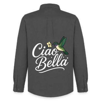 Ciao Bella - Chemise Oxford homme Stanley/Stella - charbon - Dos - AI Model Male 185 dark (185cm)