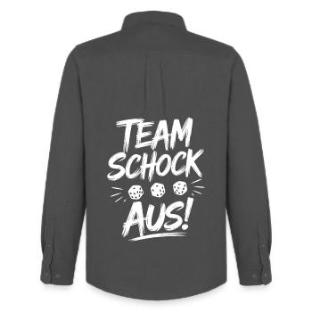 Team Shock Out! Shock Out! Dice Puzzle Jule - Men's Oxford Shirt by Stanley/Stella - anthracite - Back - AI Model Male 185 dark (185cm)