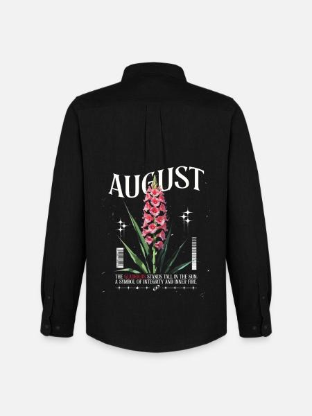 Geburtsblumen August Gladiole Geburtsblume - Männer Oxford Hemd von Stanley/Stella - Schwarz