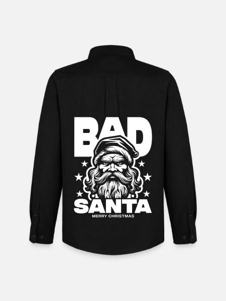 Bad Santa Weihnachtsdesign - Männer Oxford Hemd von Stanley/Stella - Schwarz