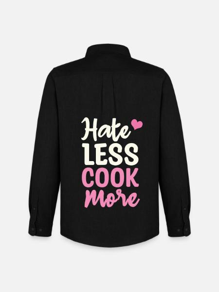 Hate less cook more - Männer Oxford Hemd von Stanley/Stella - Schwarz
