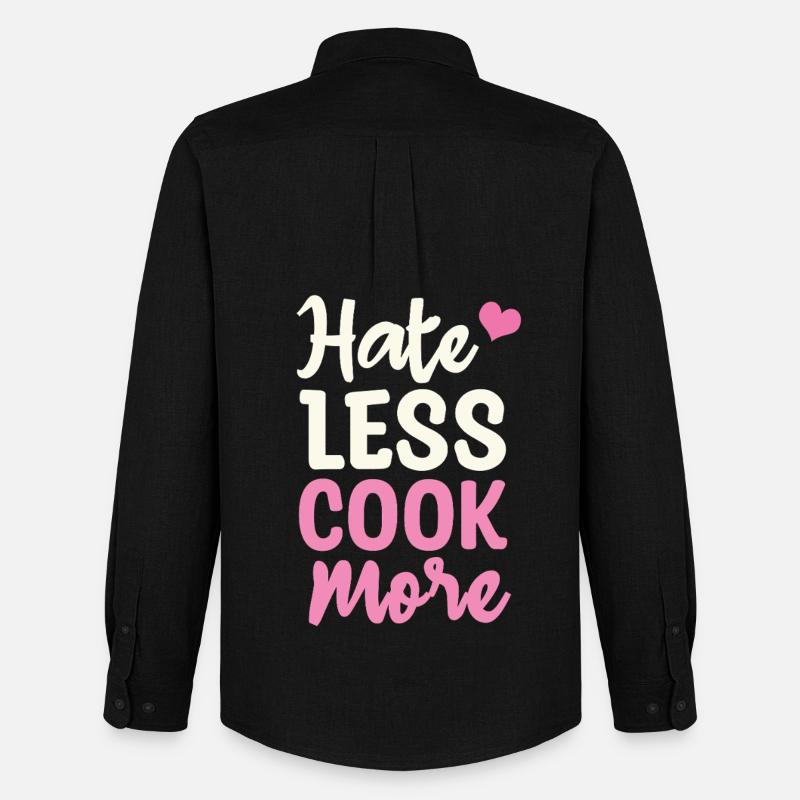Hate less cook more - Männer Oxford Hemd von Stanley/Stella - Schwarz