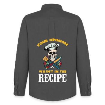 Votre avis n’était pas dans la recette - Chemise Oxford homme Stanley/Stella - charbon - Dos - AI Model Male 185 dark (185cm)