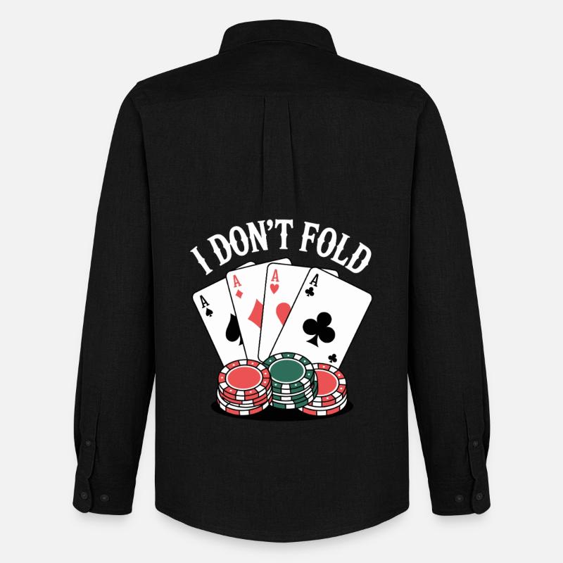 Fold Poker Karten - Männer Oxford Hemd von Stanley/Stella - Schwarz