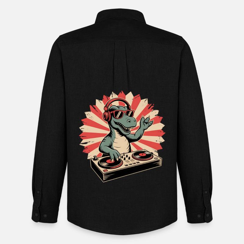 Alligator DJ im Retro-Rhythm - Männer Oxford Hemd von Stanley/Stella - Schwarz