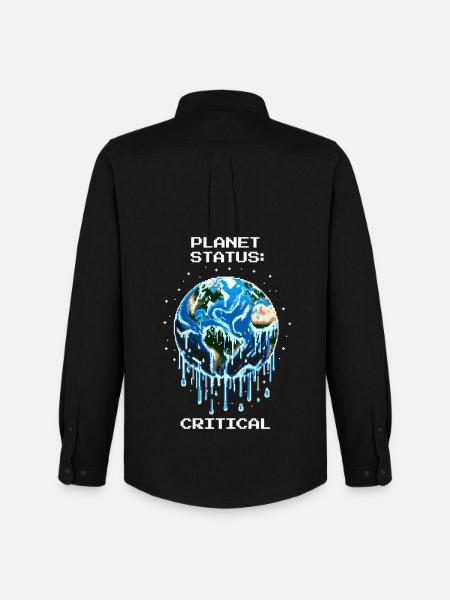 Planet-Status: Kritisch | Klimawandel, Erde - Männer Oxford Hemd von Stanley/Stella - Schwarz