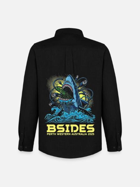 Shark Beat BSIDES Perth 2025 - Men's Oxford Shirt by Stanley/Stella - black