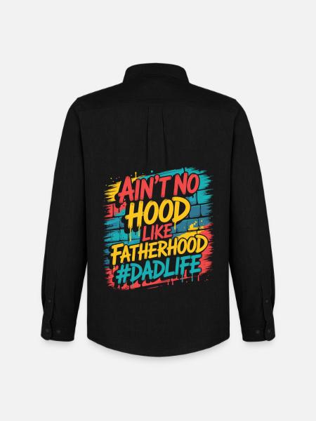 Ain't No Hood Like Fatherhood – Dad Shirt - Men's Oxford Shirt by Stanley/Stella - black