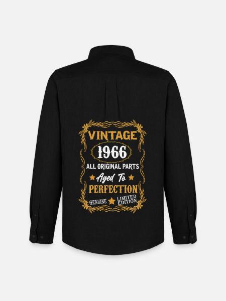 Vintage 1966 Vintage Born Retro Birthday - Men's Oxford Shirt by Stanley/Stella - black