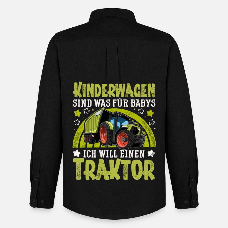 Traktor Kinder Lustiger Spruch - Männer Oxford Hemd von Stanley/Stella - Schwarz