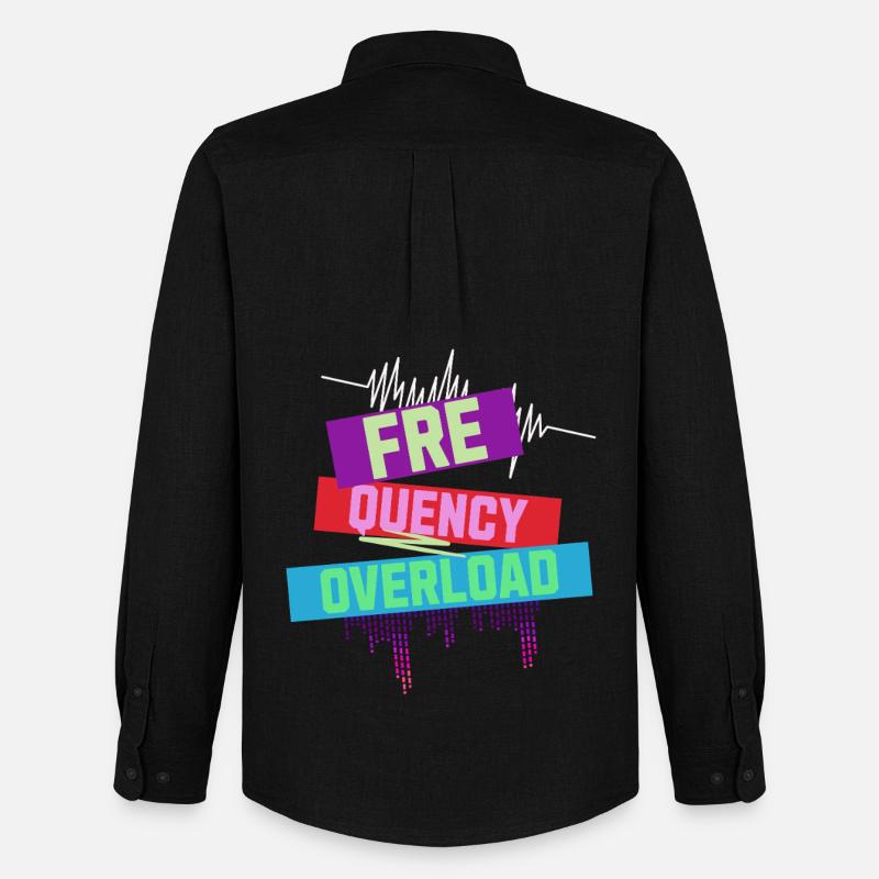 Frequency Overload Rave EDM - Men's Oxford Shirt by Stanley/Stella - black