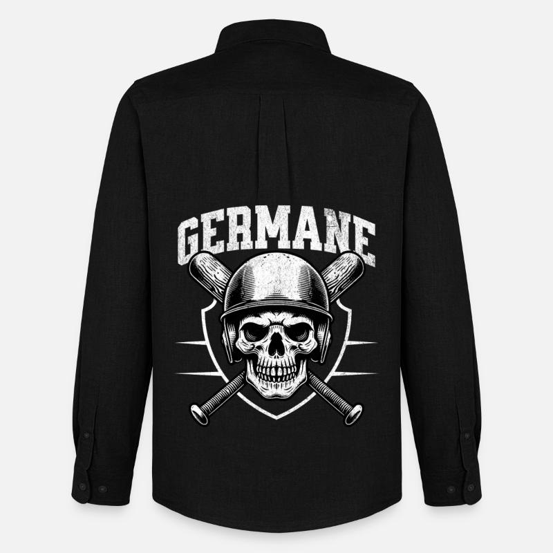 Schädel Krieger Helm Batten Germane - Männer Oxford Hemd von Stanley/Stella - Schwarz