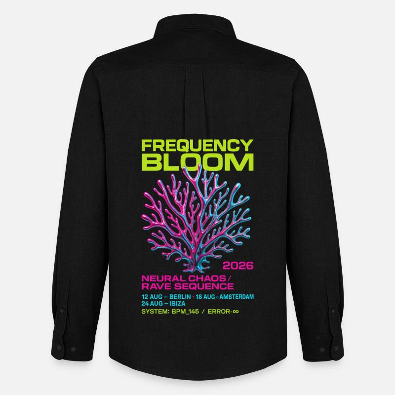 Frequency Bloom - Männer Oxford Hemd von Stanley/Stella - Schwarz