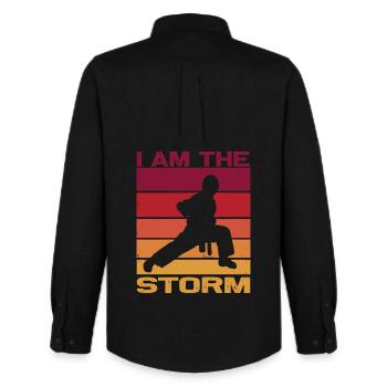 Silhouette a karate fighter - Combat Contact - Men's Oxford Shirt by Stanley/Stella - black - Back - AI Model Male 185 dark (185cm)