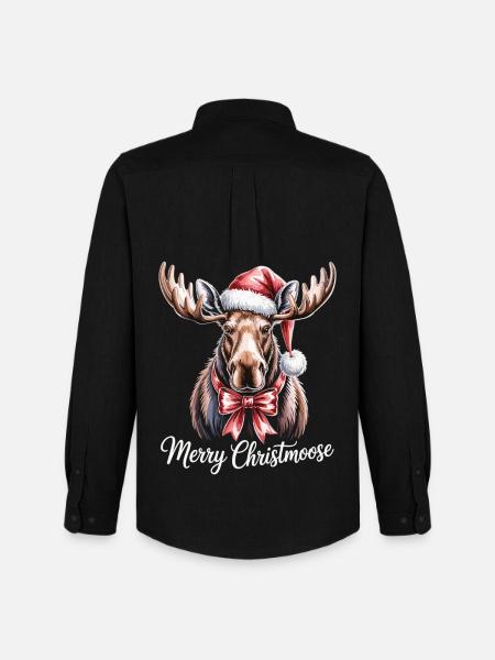Christmas Moose – Merry Christmoose - Men's Oxford Shirt by Stanley/Stella - black