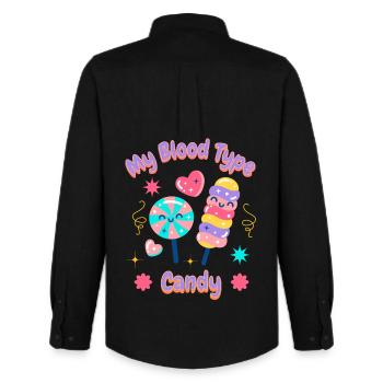 Sugar Addict Sweet Tooth Mode Drôle de bonbon - Chemise Oxford homme Stanley/Stella - noir - Dos - AI Model Male 185 dark (185cm)