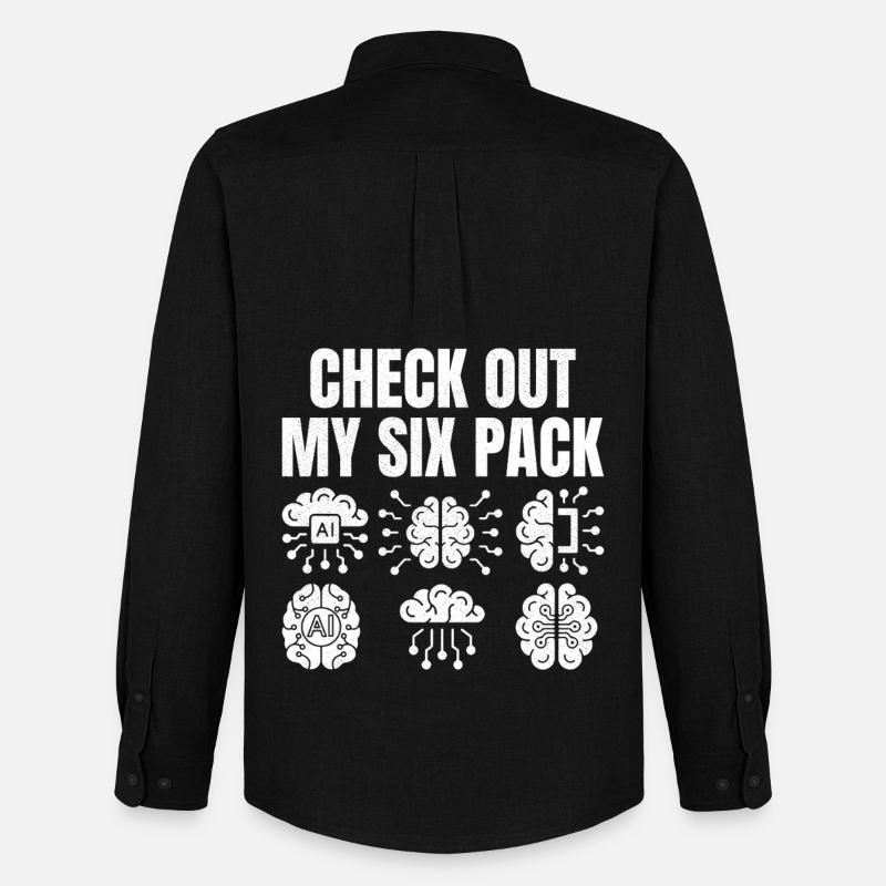 Check out my six pack - Männer Oxford Hemd von Stanley/Stella - Schwarz