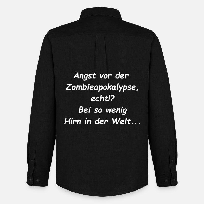 Angst vor der Zombieapokalypse Spruch - Männer Oxford Hemd von Stanley/Stella - Schwarz