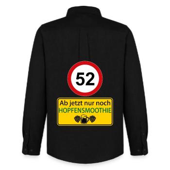 52 From now on only hop smoothie - Men's Oxford Shirt by Stanley/Stella - black - Back - AI Model Male 185 dark (185cm)