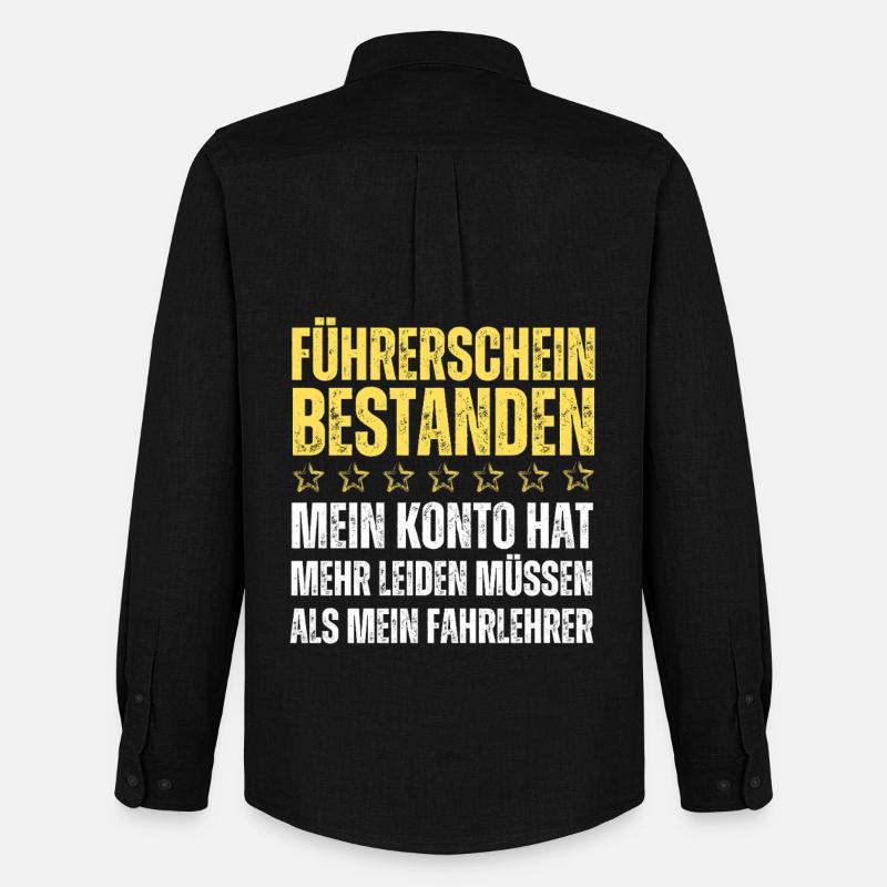 Führerschein Bestanden  - Männer Oxford Hemd von Stanley/Stella - Schwarz