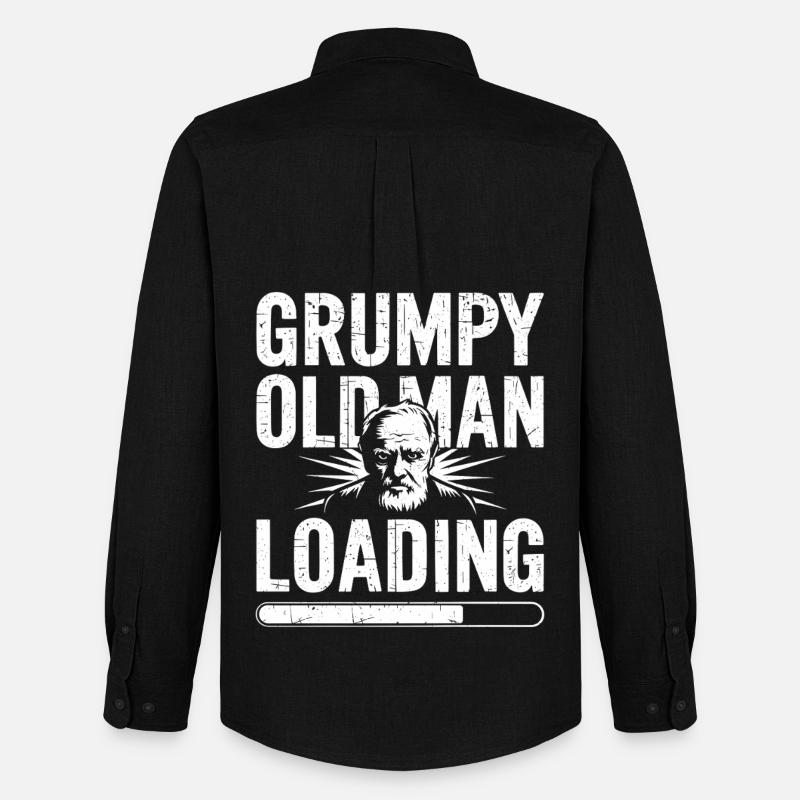 GrumpyOldMan Loading Bar - Men's Oxford Shirt by Stanley/Stella - black