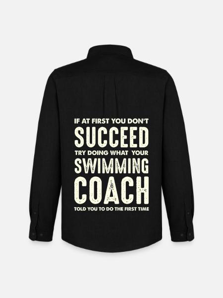 Meaningful saying swimming coach motivation - Men's Oxford Shirt by Stanley/Stella - black