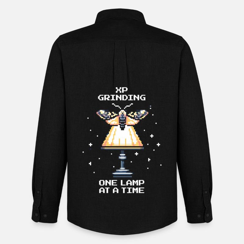 XP Grinding | Motte Gamer Spruch - Männer Oxford Hemd von Stanley/Stella - Schwarz