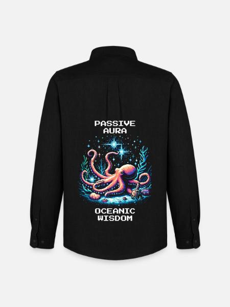 Oceanic Wisdom | Passive Aura Octopus Spell - Men's Oxford Shirt by Stanley/Stella - black