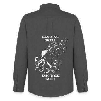 Tinten-Ausraster | Passive Fähigkeit Oktopus Humor - Männer Oxford Hemd von Stanley/Stella - Anthrazit - Hinten - AI Model Male 185 dark (185cm)