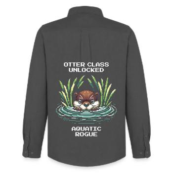 Classe Otter débloquée : Voleur d’eau | JDR - Chemise Oxford homme Stanley/Stella - charbon - Dos - AI Model Male 185 dark (185cm)