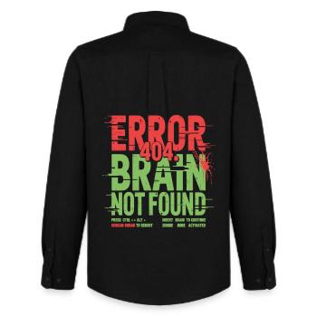 Error 404 Brain Not Found Zombie - Men's Oxford Shirt by Stanley/Stella - black - Back - AI Model Male 185 dark (185cm)