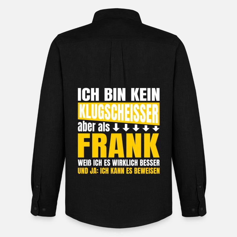 Ich bin kein Klugscheisser Frank - Männer Oxford Hemd von Stanley/Stella - Schwarz