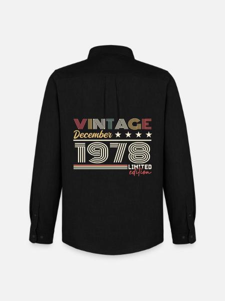 Cadeau Décembre 1978 - Chemise Oxford homme Stanley/Stella - noir