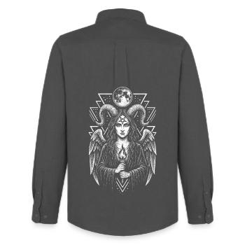 Démon Lilith Sorcière Magie Noire Symbole Occulte - Chemise Oxford homme Stanley/Stella - charbon - Dos - AI Model Male 185 dark (185cm)