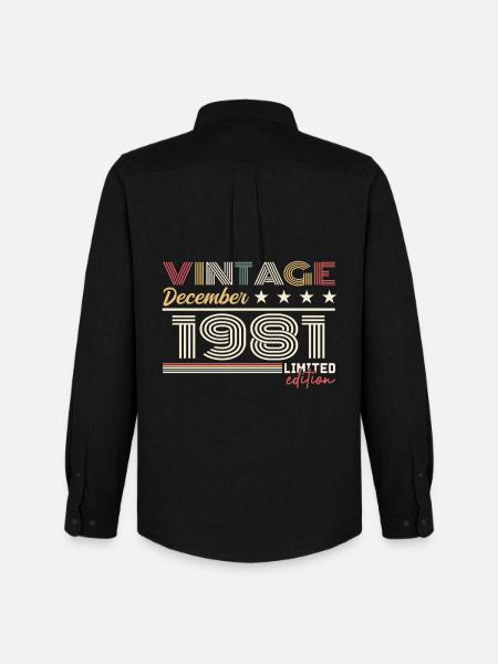 Cadeau Décembre 1981 - Chemise Oxford homme Stanley/Stella - noir