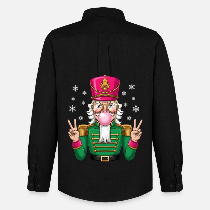 Nutcracker Bubble Gum - Männer Oxford Hemd von Stanley/Stella - Schwarz