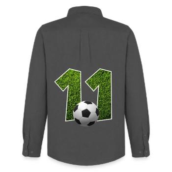 NO. 11 NUMBER 11 FOOTBALL 11TH BIRTHDAY - Men's Oxford Shirt by Stanley/Stella - anthracite - Back - AI Model Male 185 dark (185cm)