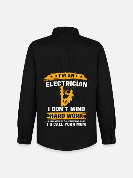 I'm an electrician hard job saying - Men's Oxford Shirt by Stanley/Stella - black