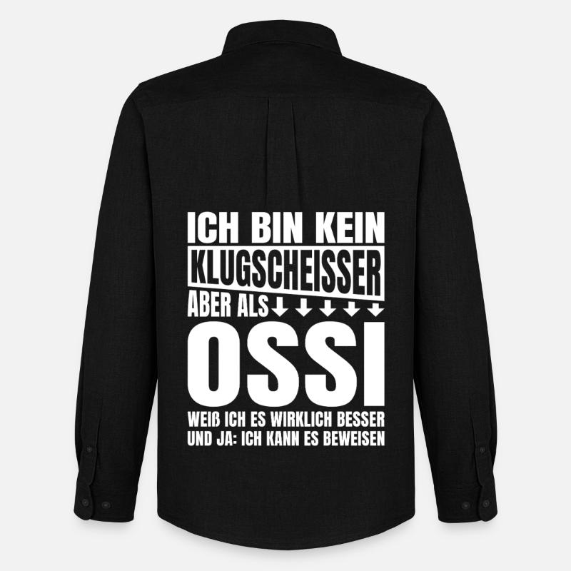 Ich Bin Kein Klugscheisser Ossi - Männer Oxford Hemd von Stanley/Stella - Schwarz