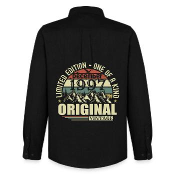 December 1997 December Anniversary December 1997 - Men's Oxford Shirt by Stanley/Stella - black - Back - AI Model Male 185 dark (185cm)