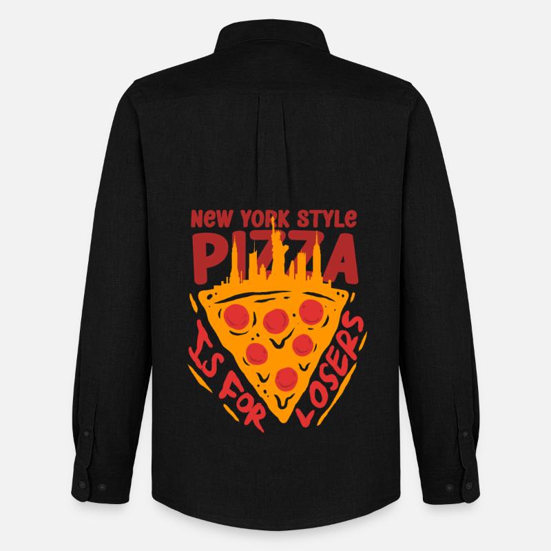 Deep Dish Pizza Chicargo - Männer Oxford Hemd von Stanley/Stella - Schwarz