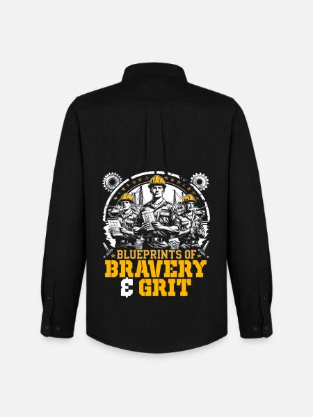Militär Mechaniker Bravery & Grit - Männer Oxford Hemd von Stanley/Stella - Schwarz