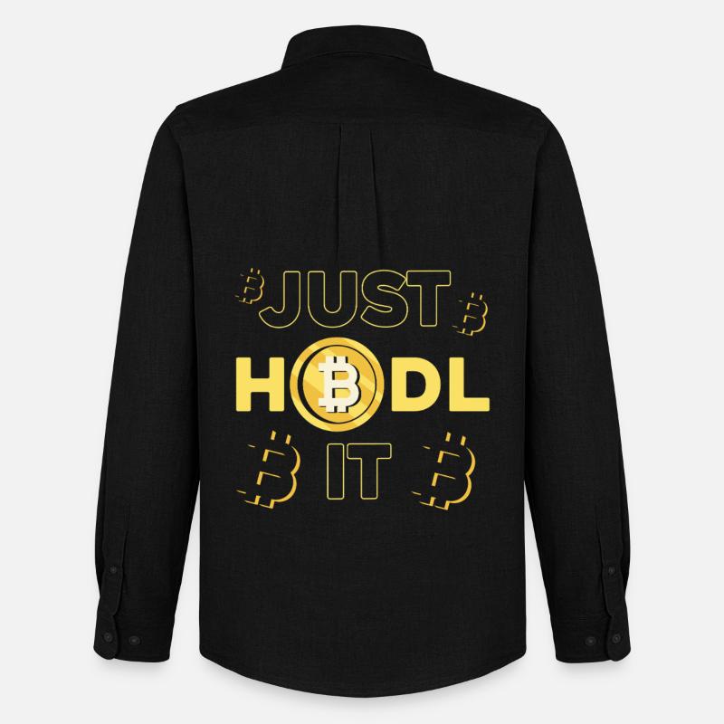 Just Hodl It Bitcoin Design - Männer Oxford Hemd von Stanley/Stella - Schwarz