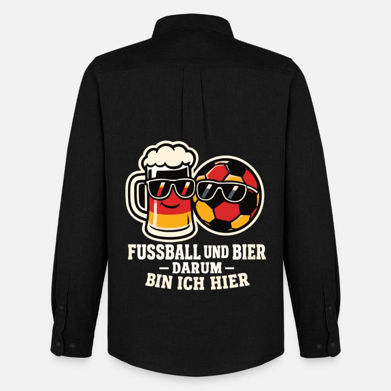 Fußball und Bier - Männer Oxford Hemd von Stanley/Stella - Schwarz