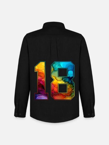 NO. 18 NUMBER 18 COLLEGE 18TH BIRTHDAY - Men's Oxford Shirt by Stanley/Stella - black
